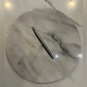 Vintage marble cake, dessert stand with silver handle